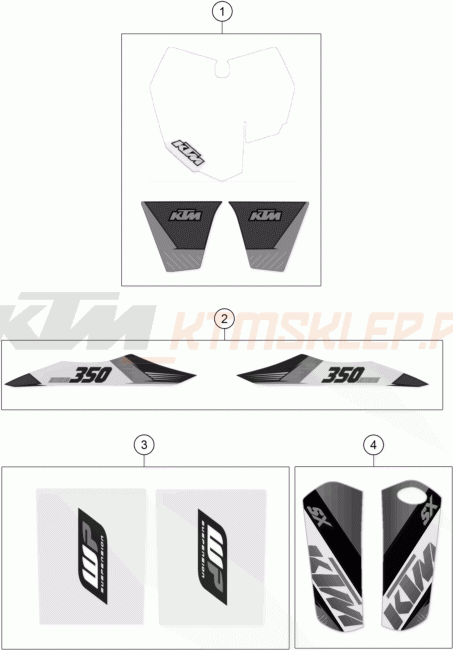Schemat "naklejki" do KTM 350 SX-F