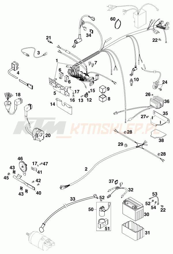 Schemat "wiązka elektryczna" do KTM 620 EGS-E 37KW 11LT