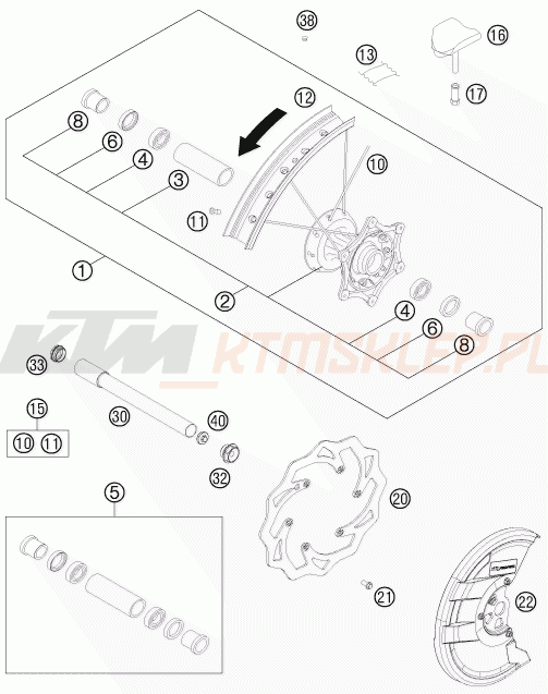 Schemat "koło przód" do KTM 450 SX-F FACT.REPL.