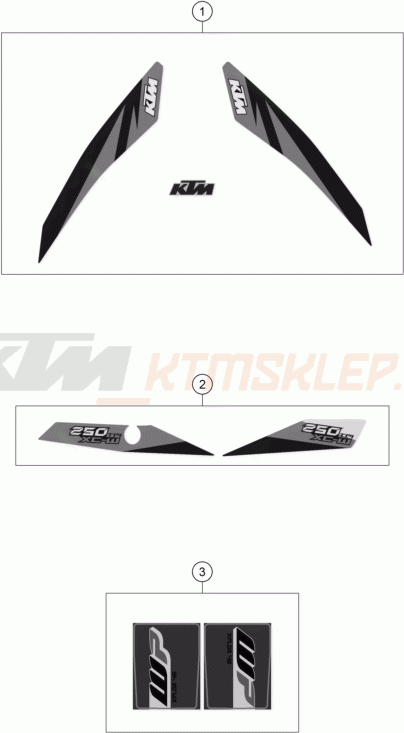 Schemat "naklejki" do KTM 250 XC-W TPI