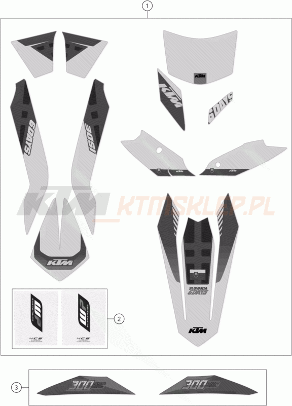Schemat "naklejki" do KTM 300 EXC SIX-DAYS