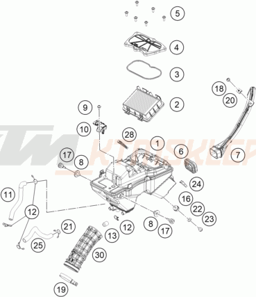 Schemat "filtr powietrza" do KTM RC 390, GP