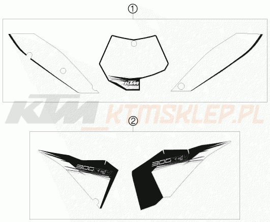 Schemat "naklejki" do KTM 300 XC-W