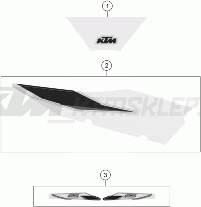 Schemat "naklejki" do KTM 125 XC