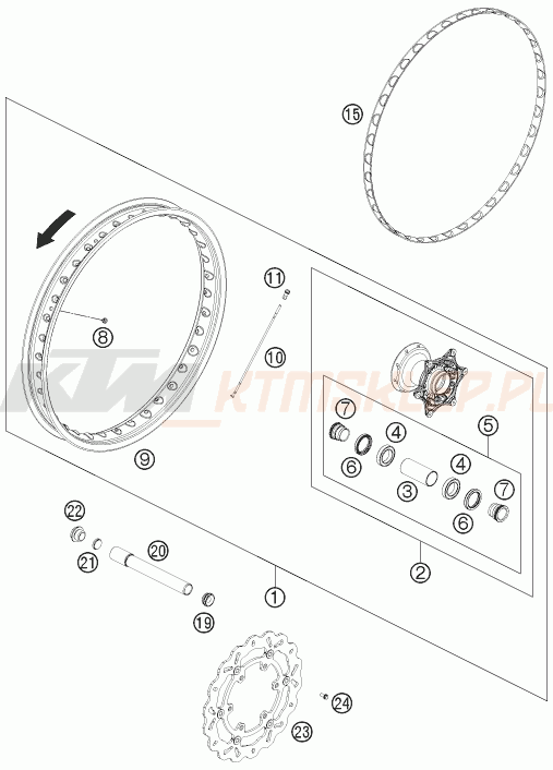 Schemat "koło przód" do KTM 690 ENDURO R