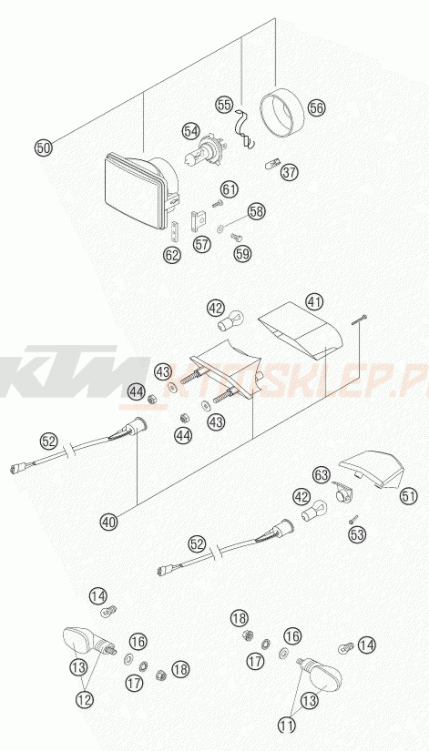 Schemat "oświetlenie" do KTM 525 EXC RACING