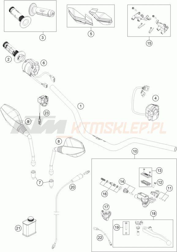 Schemat "kierownica i osprzęt" do KTM 690 ENDURO R