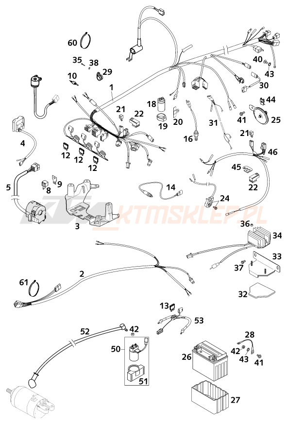 Schemat "wiązka elektryczna" do KTM 640 LC4-E SILBER/18,5Lt