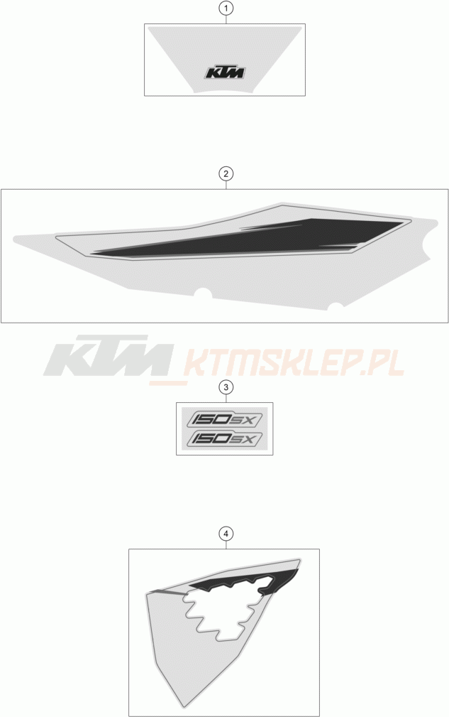 Schemat "naklejki" do KTM 150 SX