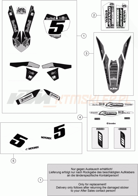Schemat "naklejki" do KTM 450 SX-F FACTORY EDITION