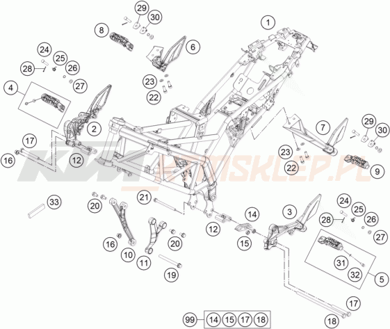 Schemat "rama" do KTM 125 DUKE ABS