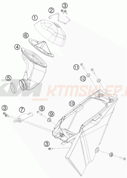 Schemat "filtr powietrza" do KTM 65 SX