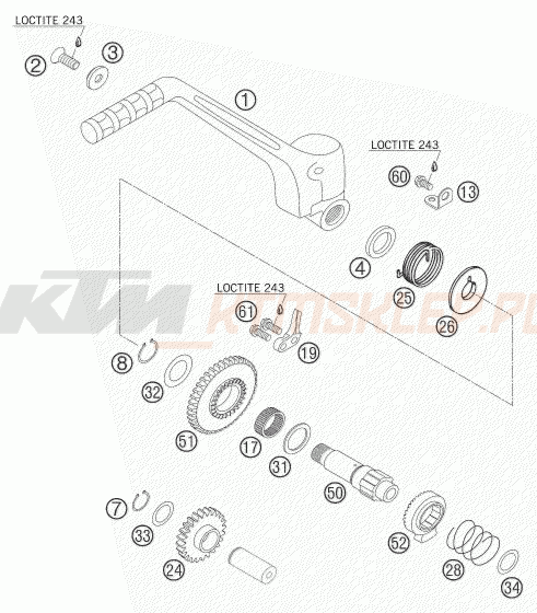 Schemat "kopniak" do KTM 250 SX