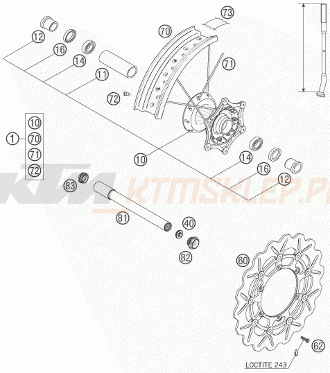 Schemat "koło przód" do KTM 450 SMR