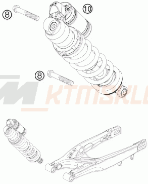 Schemat "amortyzator tył" do KTM 200 EXC