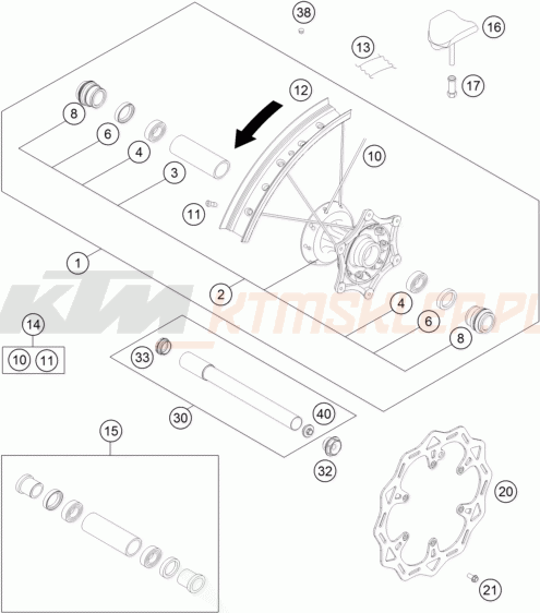 Schemat "koło przód" do KTM 450 XC- F