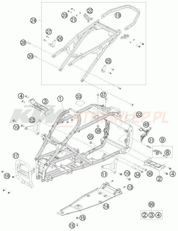 Schemat "rama" do KTM 450 XC ATV