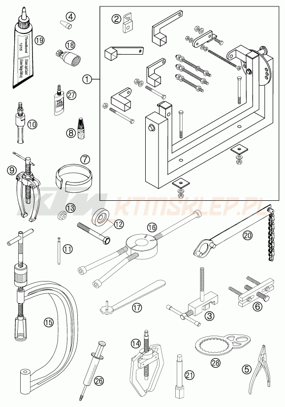 Schemat "Special tools (engine)" do KTM 525 EXC-G RACING