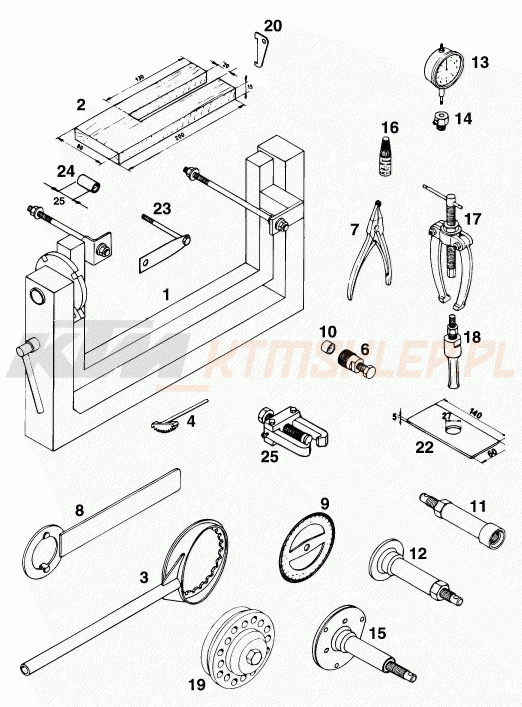Schemat "Special tools (engine)" do KTM 250 SX M/Ö