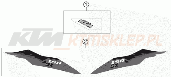 Schemat "naklejki" do KTM 150 SX