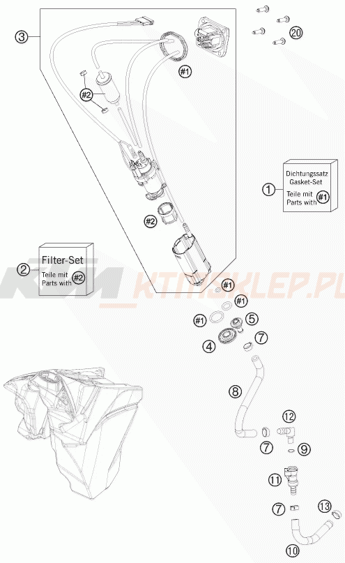 Schemat "pompa paliwa" do KTM 250 XC-F