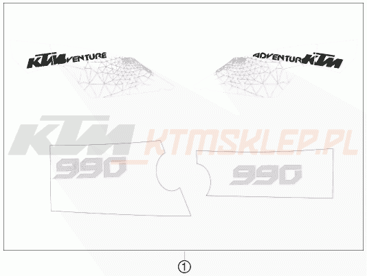 Schemat "naklejki" do KTM 990 ADVENTURE ABS