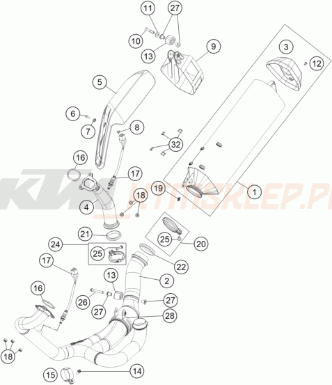 Schemat "układ wydechowy" do KTM 1290 Super Adventure S
