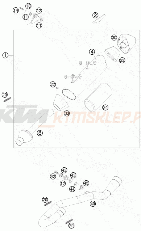 Schemat "układ wydechowy" do KTM 450 SX-F