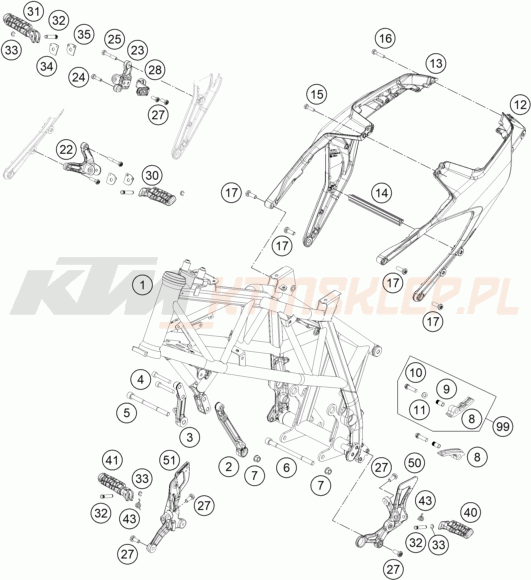 Schemat "rama" do KTM 690 DUKE R ABS