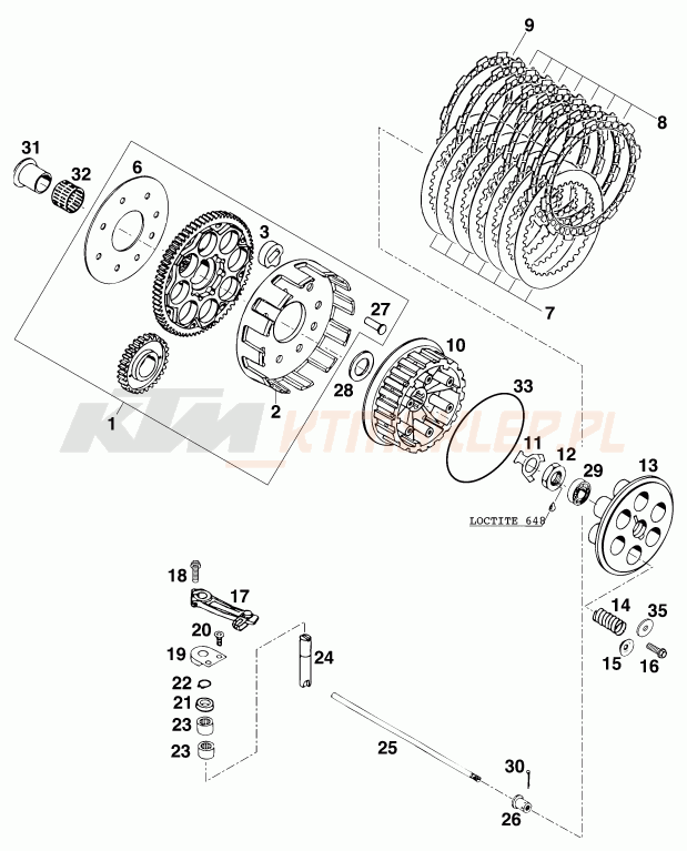 Schemat "sprzęgło" do KTM 400 SX-C 20kW