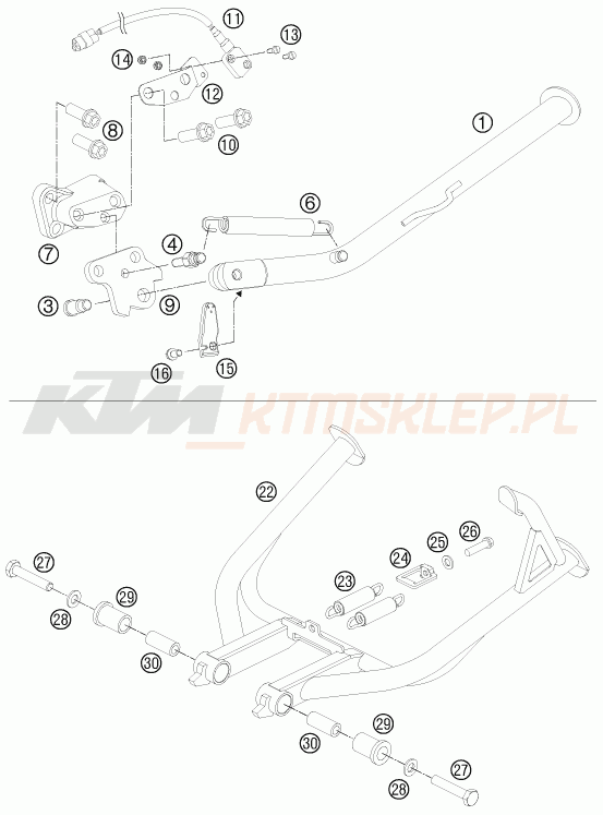 Schemat "stopki postojowe" do KTM 990 ADVENTURE R