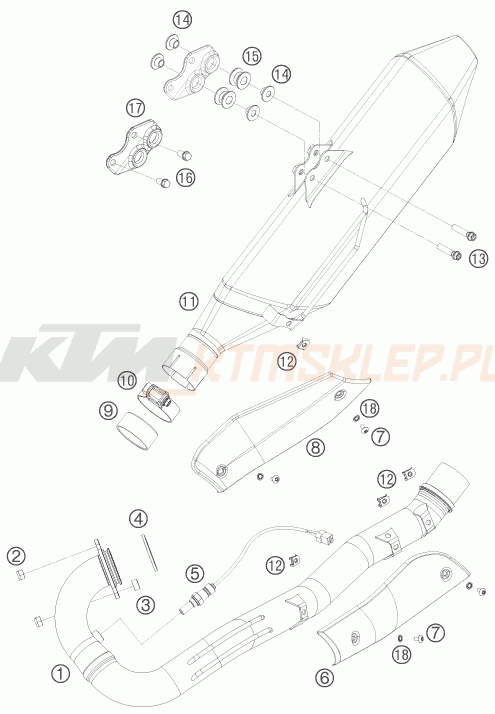 Schemat "układ wydechowy" do KTM 690 ENDURO R