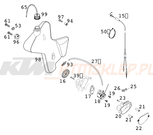 Schemat "smarowanie silnika" do KTM 200 EXC - GS