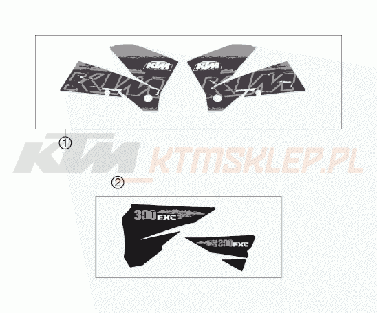 Schemat "naklejki" do KTM 300 EXC