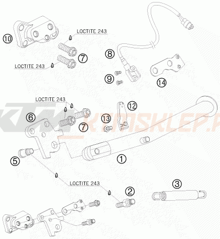 Schemat "stopki postojowe" do KTM 950 SUPERMOTO R