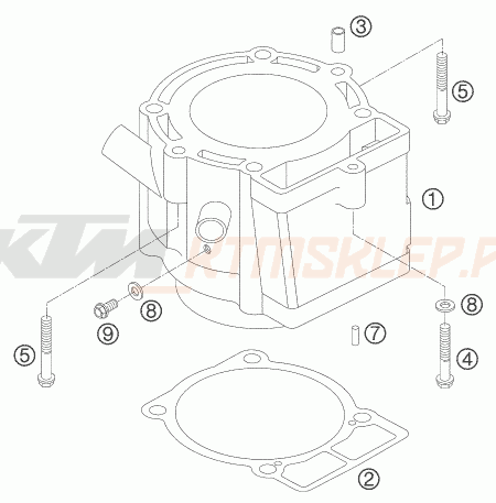 Schemat "cylinder" do KTM 400 EXC RACING
