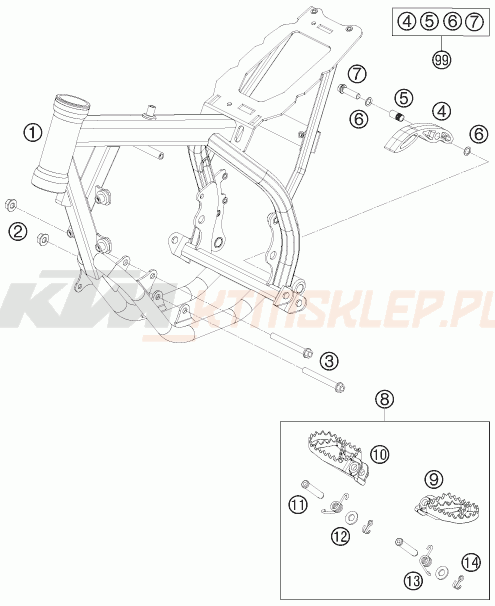 Schemat "rama" do KTM 50 SX JUNIOR