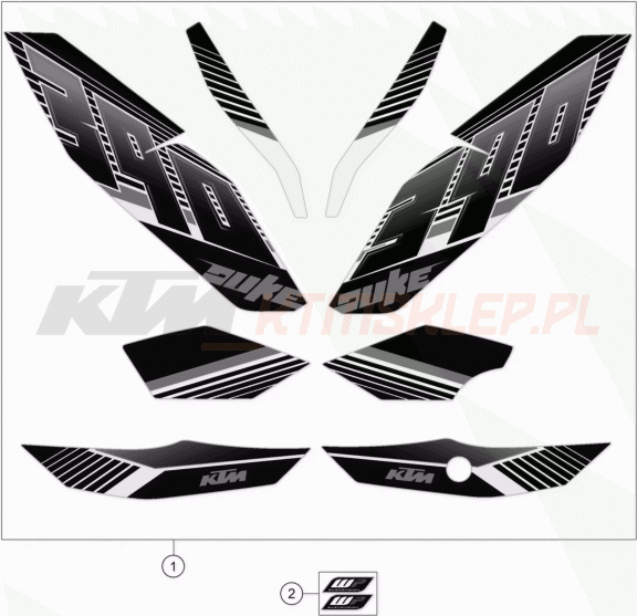 Schemat "naklejki" do KTM 390 DUKE ABS