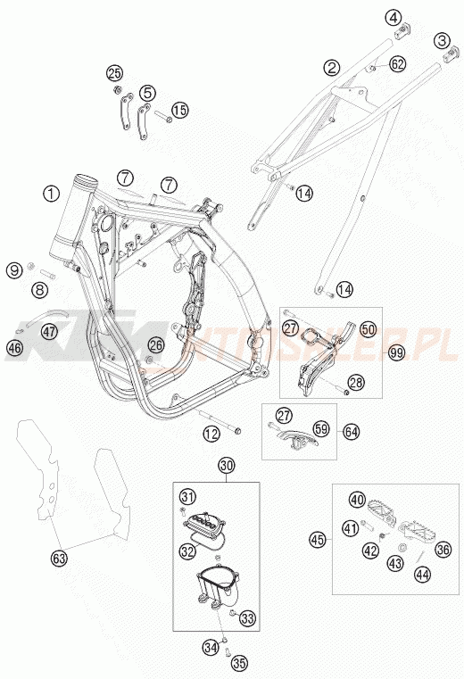 Schemat "rama" do KTM 450 SMR