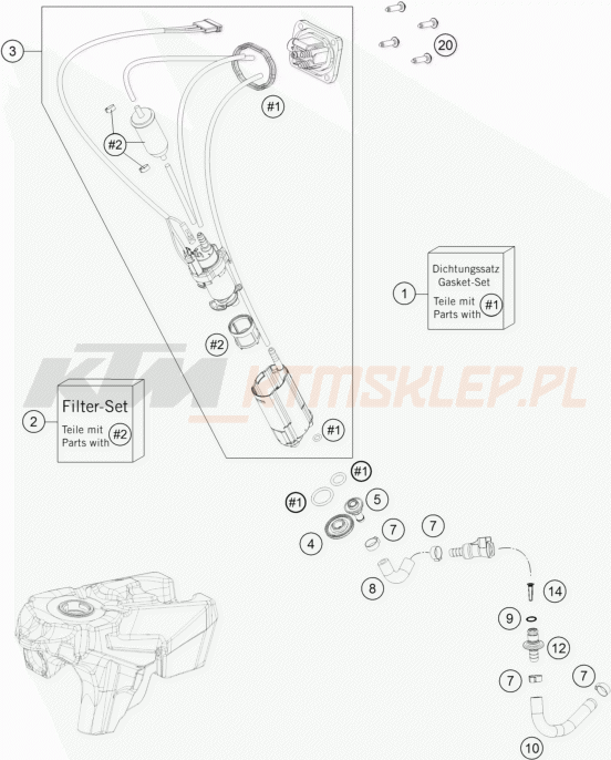 Schemat "pompa paliwa" do KTM FREERIDE 350