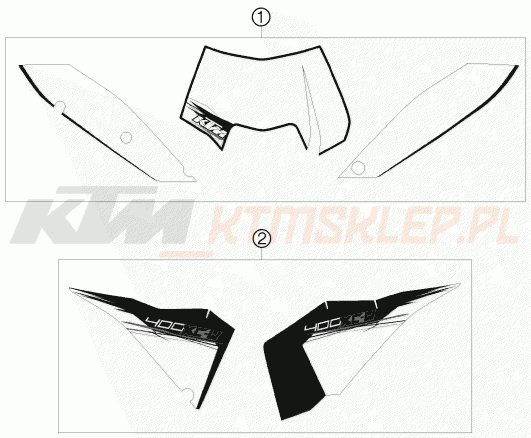 Schemat "naklejki" do KTM 400 XC-W