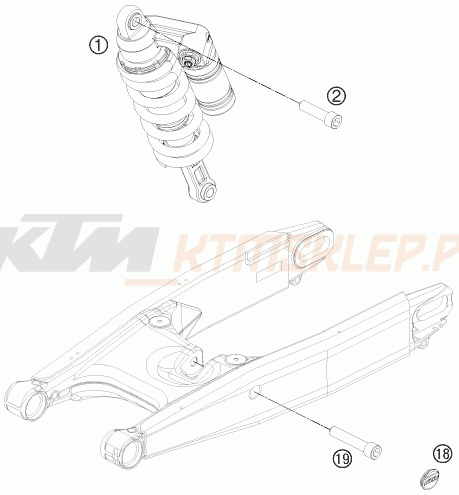 Schemat "amortyzator tył" do KTM 990 SUPERMOTO T ABS