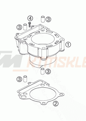 Schemat "cylinder" do KTM 250 EXC-F