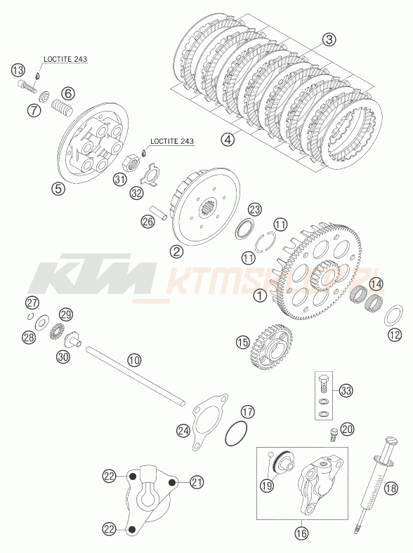 Schemat "sprzęgło" do KTM 250 EXC RACING