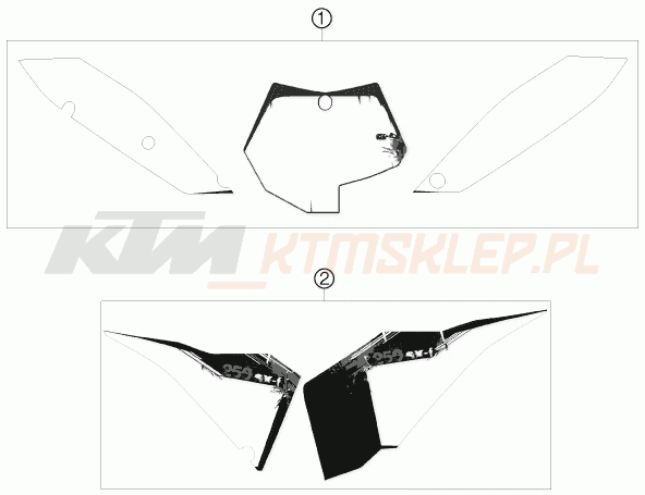Schemat "naklejki" do KTM 250 SX-F