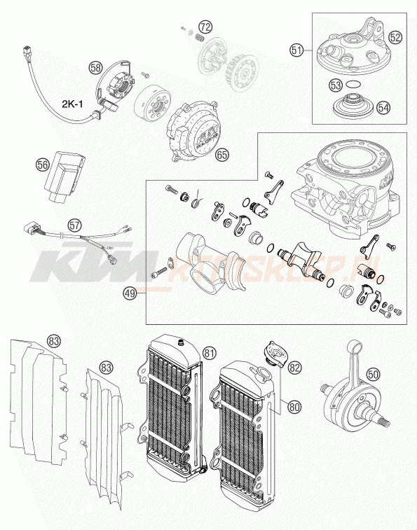 Schemat "NEW PARTS" do KTM 250 SXS