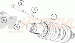 Schemat "amortyzator tył" do KTM 390 DUKE, blue