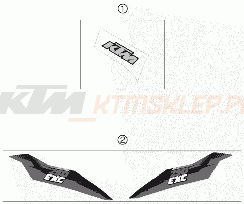 Schemat "naklejki" do KTM 250 EXC