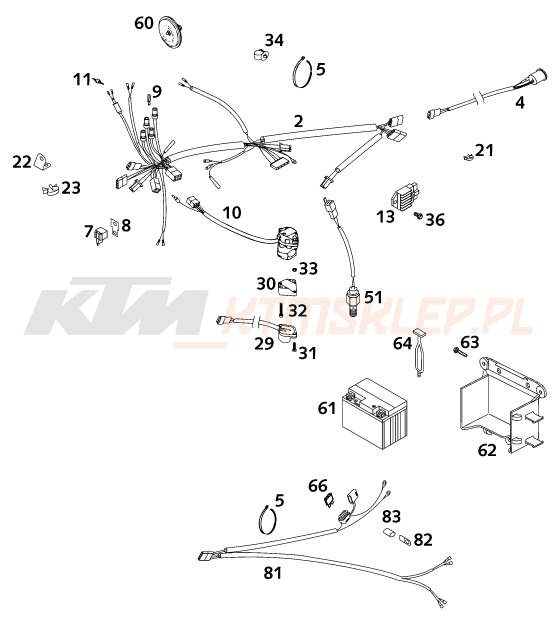 Schemat "wiązka elektryczna" do KTM 125 EXE 100