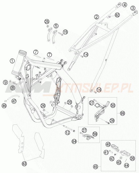 Schemat "rama" do KTM 250 XC-F